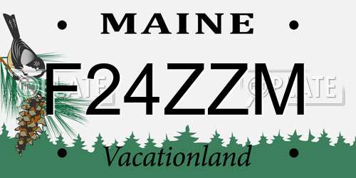 F24ZZM Maine License Plate