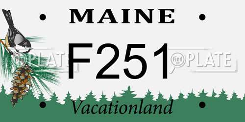 F251 Maine License Plate