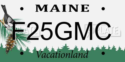 F25GMC Maine License Plate