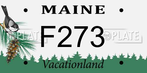 F273 Maine License Plate
