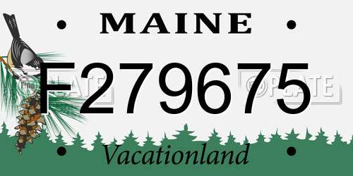 F279675 Maine License Plate