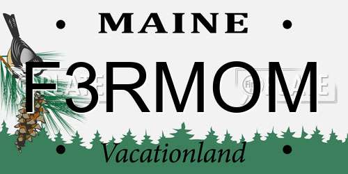 F3RMOM Maine License Plate