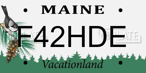 F42HDE Maine License Plate