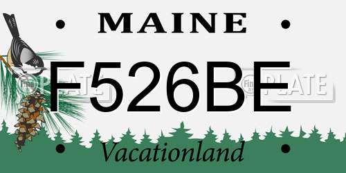 F526BE Maine License Plate