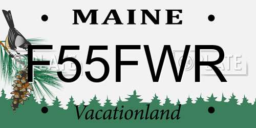 F55FWR Maine License Plate