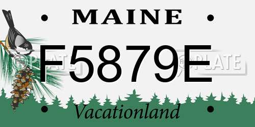 F5879E Maine License Plate