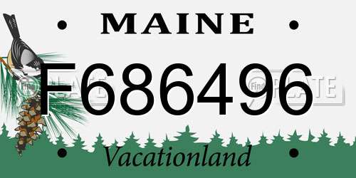 F686496 Maine License Plate