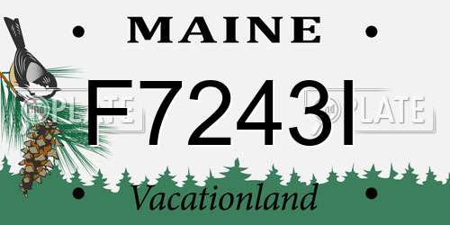 F7243I Maine License Plate