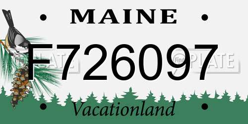 F726097 Maine License Plate