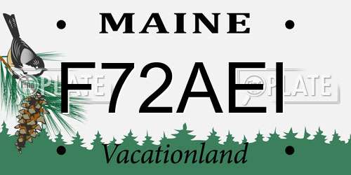 F72AEI Maine License Plate