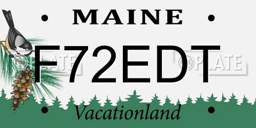 F72EDT Maine License Plate