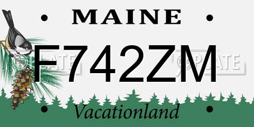 F742ZM Maine License Plate