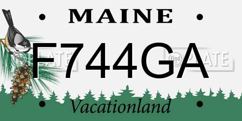 F744GA Maine License Plate