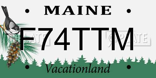 F74TTM Maine License Plate