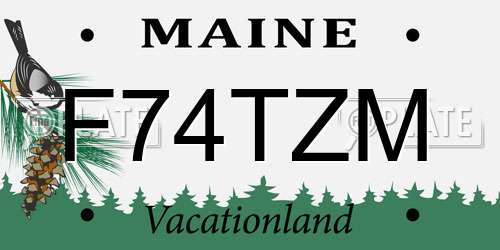 F74TZM Maine License Plate