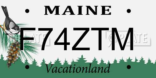 F74ZTM Maine License Plate