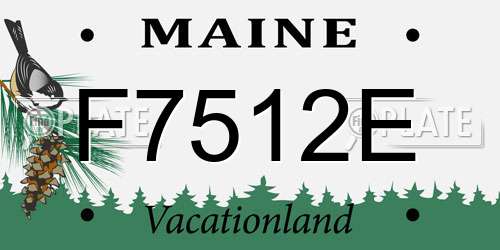 F7512E Maine License Plate