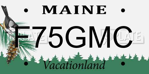 F75GMC Maine License Plate