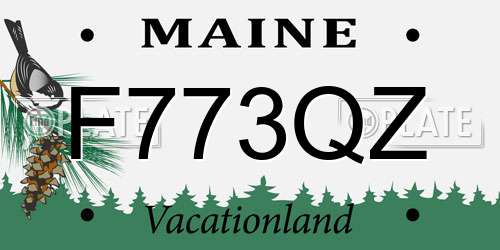 F773QZ Maine License Plate