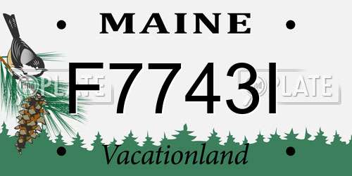 F7743I Maine License Plate