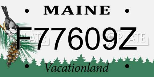 F77609Z Maine License Plate