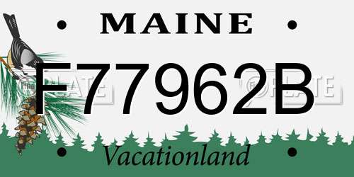 F77962B Maine License Plate