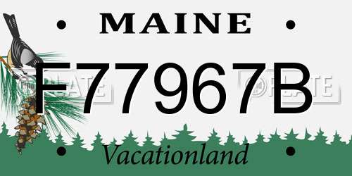 F77967B Maine License Plate