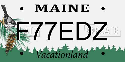 F77EDZ Maine License Plate