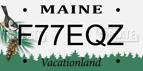 F77EQZ Maine License Plate