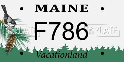 F786 Maine License Plate