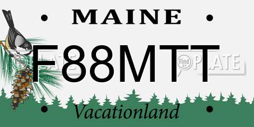 F88MTT Maine License Plate