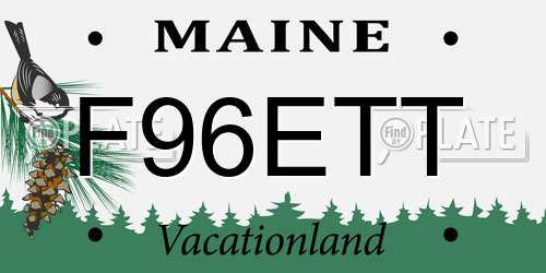 F96ETT Maine License Plate