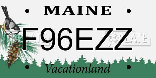 F96EZZ Maine License Plate