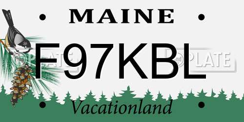 F97KBL Maine License Plate