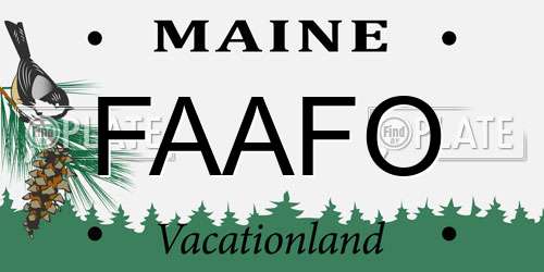 FAAFO Maine License Plate