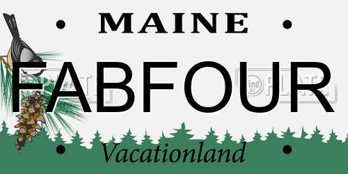 FABFOUR Maine License Plate