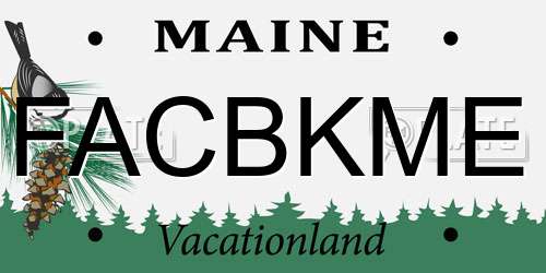 FACBKME Maine License Plate