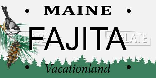 FAJITA Maine License Plate