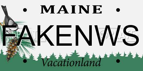 FAKENWS Maine License Plate