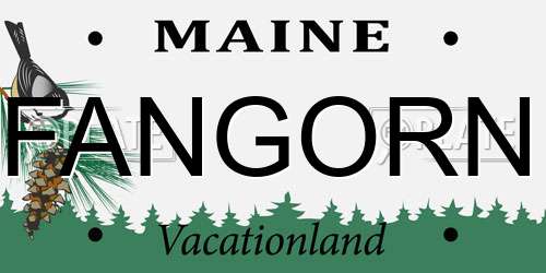 FANGORN Maine License Plate
