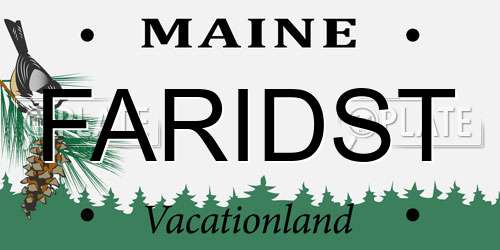 FARIDST Maine License Plate