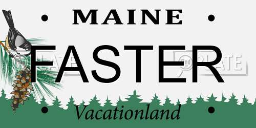 FASTER Maine License Plate