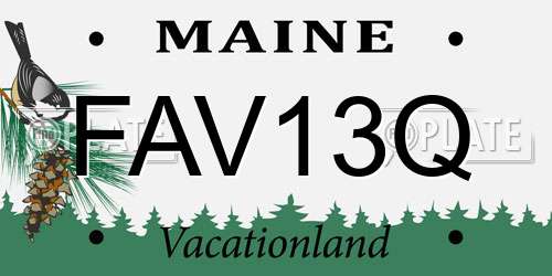 FAV13Q Maine License Plate