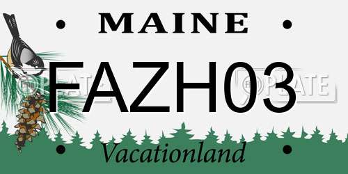 FAZH03 Maine License Plate