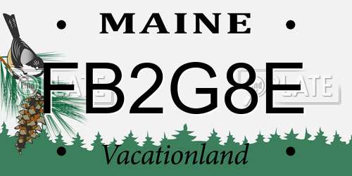 FB2G8E Maine License Plate