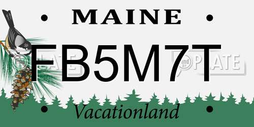 FB5M7T Maine License Plate