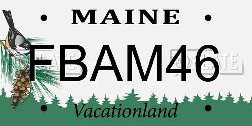 FBAM46 Maine License Plate