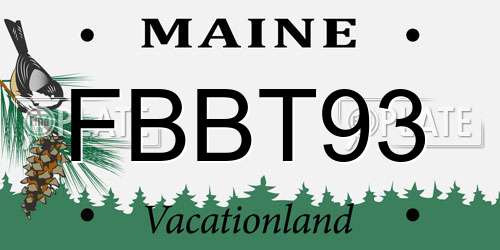 FBBT93 Maine License Plate
