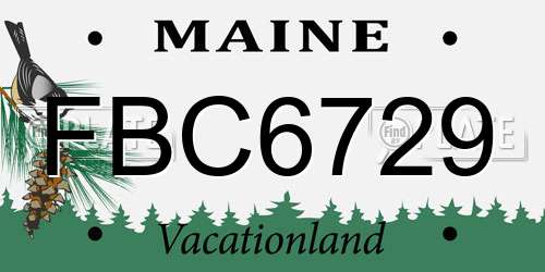 FBC6729 Maine License Plate