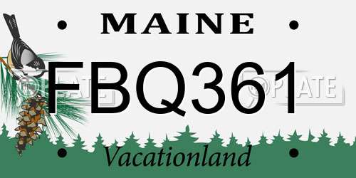 FBQ361 Maine License Plate